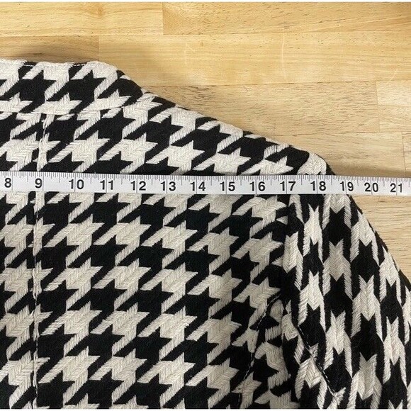 CHICOS Jacket size 2 Knit Motto Jacket Black & White Houndstooth Outerwear Large - Picture 12 of 14